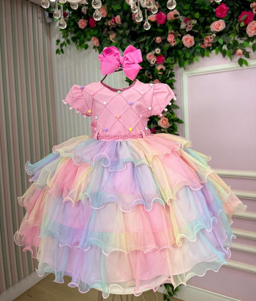 Vestido Menina Bonita Arco iris Aurora – Candy